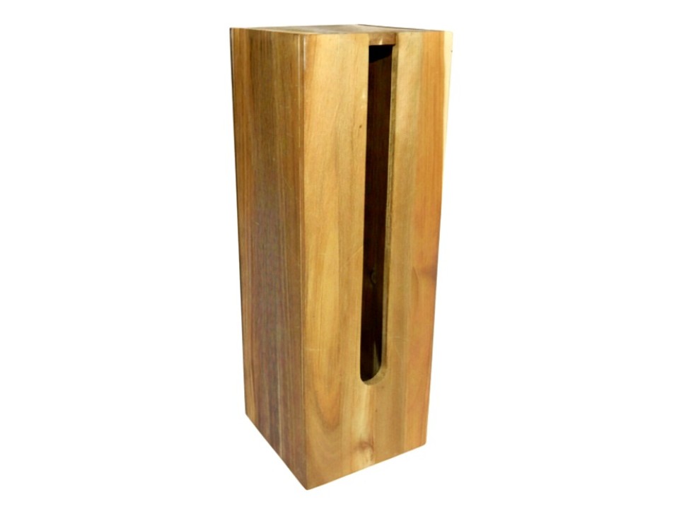Premium Acacia Wood Paper Roll Holder - Durable Kitchen & Bathroom Organizer